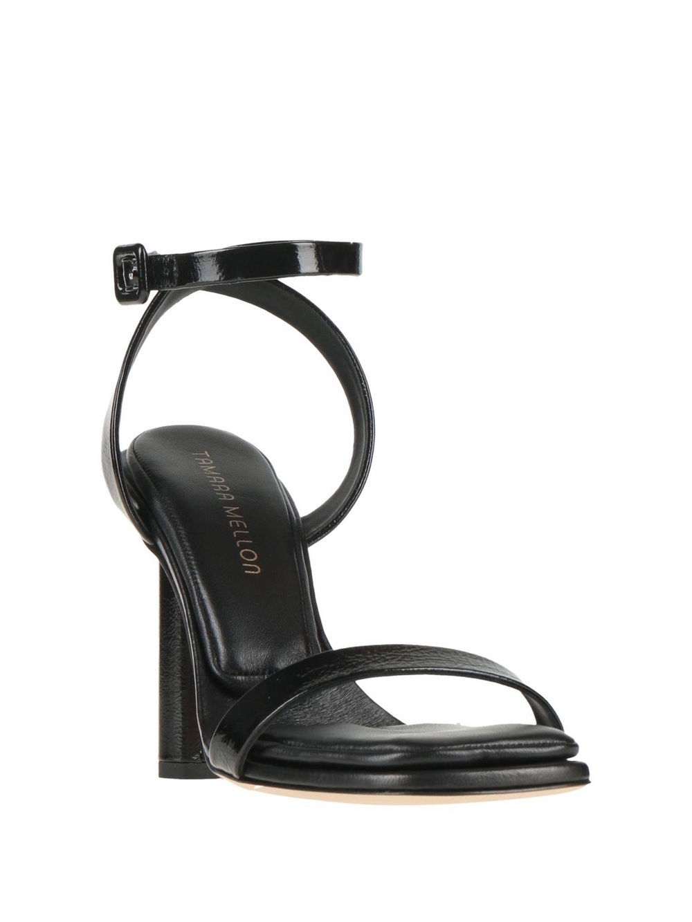 Tamara Mellon Black Leather Ankle-Strap Sandal
